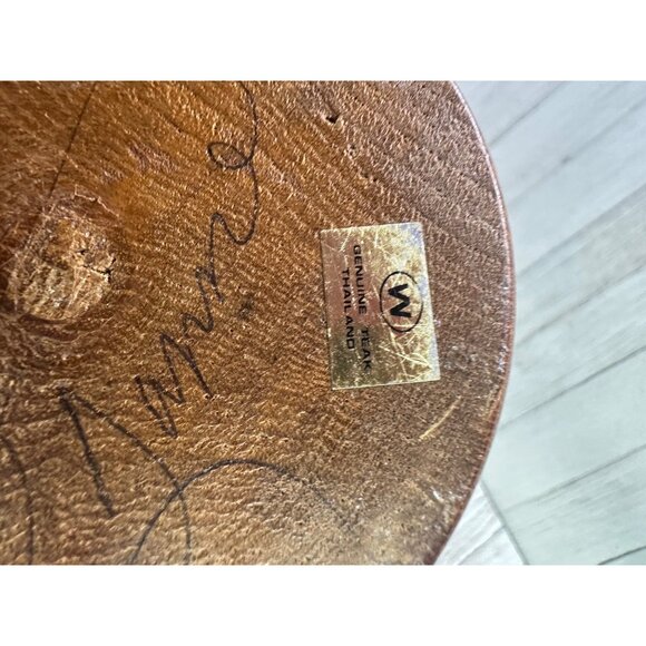 Vintage Pineapple Solid Teak Wood Made In Thailand Carved Tiki Boho Decor 8.5" - Picture 5 of 9